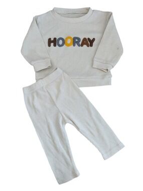 🩵 4/$20 "Hooray" Waffle Cream Set for kids baby 18m